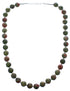 Sterling Silver Unakite Bead Necklace KX121083